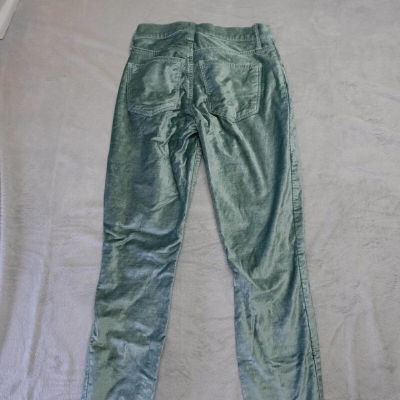 LUCKY BRAND Womens 00 Ava Antartica Sea Foam Crushed Velvet Skinny Jeans Pants - Picture 13 of 16